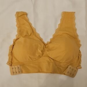 Lace-Trimmed Tan Bralette